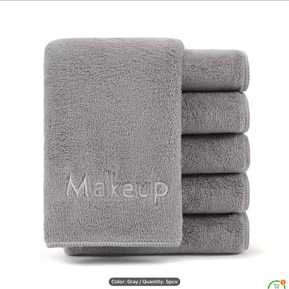 Gray Makeup Towels Set